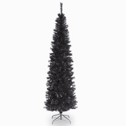 National Tree Company 6 ft. Slim Black Tinsel Christmas Tree