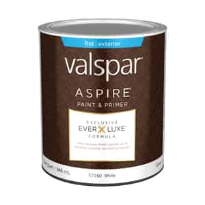 Valspar  Aspire  Flat  Basic White  Acrylic Latex  Paint and Primer  1 qt. 