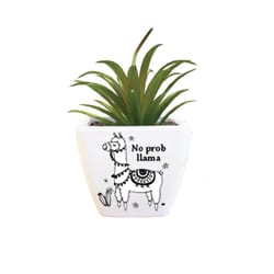 Sentiment Succulents 4 in. H X 2.25 in. L Multicolored Plastic Planter