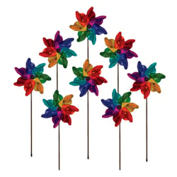 In The Breeze Multicolored Mylar 21 in. H Rainbow Garden Stake Spinner