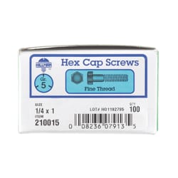 HILLMAN 1/4 in. D X 1 in. L Heat Treated Zinc Steel Hex Head Cap Screw 100 pk