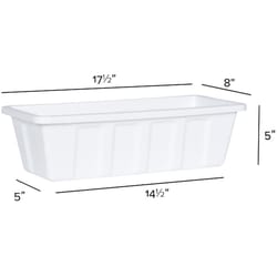 Novelty Poly Pro 5 in. H X 18 in. W X 8 in. D PP Plastic Poly Pro Flower Box White