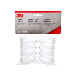 3M Impact-Resistant Safety Glasses Clear Lens Clear Frame 4 pk