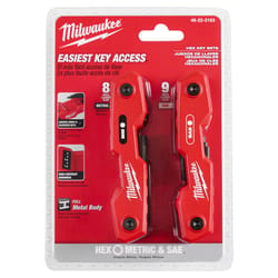 Milwaukee Metric and SAE Fold-Up 17-Key Folding Hex Key Set 2 pc