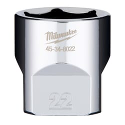 Milwaukee 22 mm X 3/8 in. drive Metric 6 Point Standard Socket 1 pc