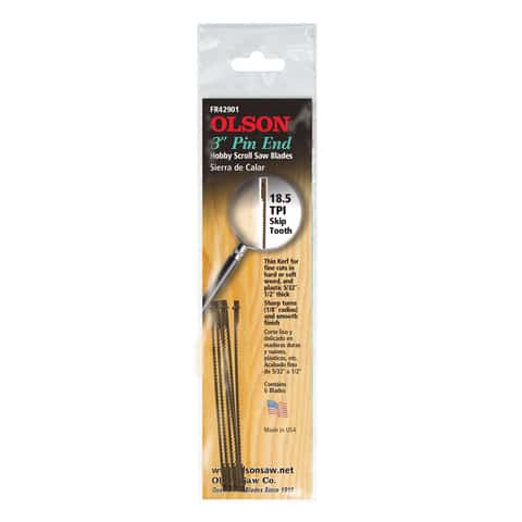 Olson 3 in. Carbon Steel Scroll Saw Blade 18.5 TPI 6 pk - Ace Hardware