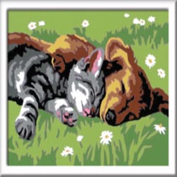 Ravensburger CreArt Sleeping Cat and Dog Paint By Number Set Multicolored 13 pc