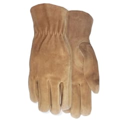 Midwest Quality Gloves L Cowhide Leather Brown Gardening Gloves