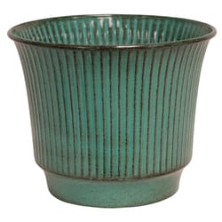 Robert Allen Ironstone 6 in. H Metal Madison Planter Surf Blue