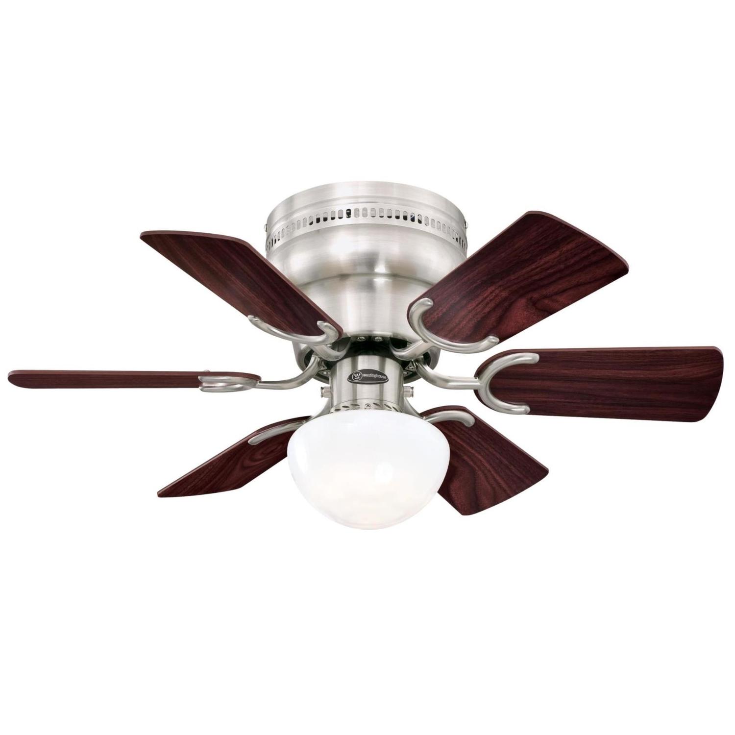 Westinghouse Petite 30 in. Brushed Nickel Brown LED Indoor Ceiling Fan Uae Electronic uaeelectronic.com