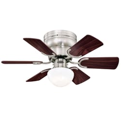 Westinghouse Petite 30 in. Brushed Nickel Brown LED Indoor Ceiling Fan