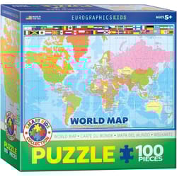 Eurographics World Map Jigsaw Puzzles Multicolored 100 pc