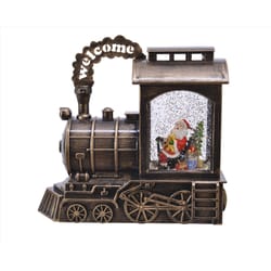 Lumineo LED Brown Train Water Spinner Animated Decor 9 in.