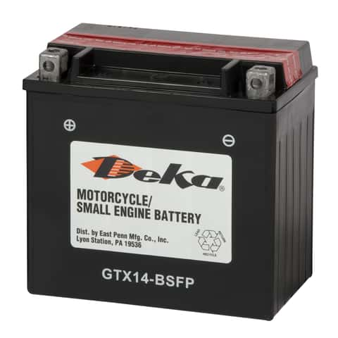 YTX14-BS 12V AGM MC Battery, Dry Charged w/Acid Pack 12 AH, 200