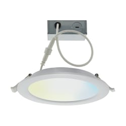 Satco Starfish Matte White 6 in. W Plastic LED Smart-Enabled Canless Recessed Downlight Kit 12 W