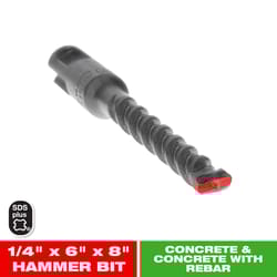 Diablo 1/4 in. X 8 in. L Carbide Tipped 2-Cutter Hammer Drill Bit SDS-Plus Shank 1 pk