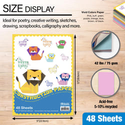 Bazic Products 9 in. W X 12 in. L Construction Paper 48 sheet