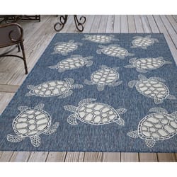 Liora Manne Carmel 4.83 W X 7.5 L Navy Blue Casual Polypropylene Area Rug