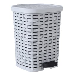 Superio Brand 6 L White Smoke Plastic Wicker Step Trash Can