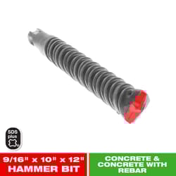 Diablo 9/16 in. X 12 in. L Carbide Tipped 2-Cutter Hammer Drill Bit SDS-Plus Shank 1 pk