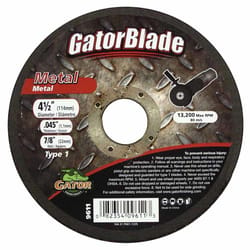 Gator 4-1/2 in. D X 7/8 in. Aluminum Oxide Metal Cut-Off Blade 1 pc