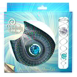 Spinfinity Designs Multi-color Stainless Steel 6.5 in. Crystal Cosmic Teardrop Mini Set Outdoor Spin