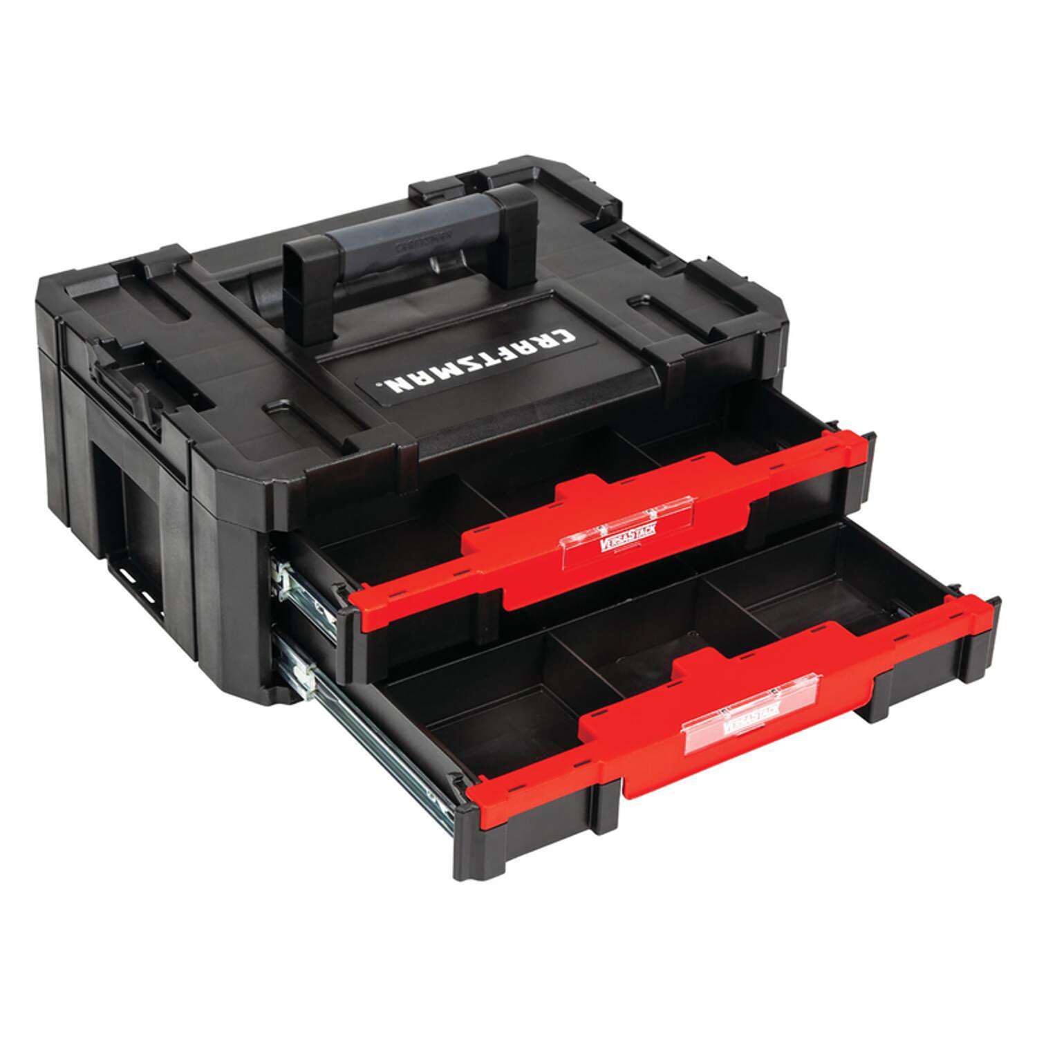 Craftsman VERSASTACK 17.25 in. W X 4 in. H Storage Organizer Plastic 10  compartments Black/Red