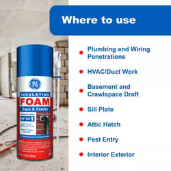 GE White Foam Gaps and Cracks Insulating Sealant 12 oz