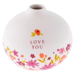 Karma 3.25 in. H X 3.75 in. W X 3.75 in. L Multicolored Ceramic Bud Vase