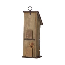 Glitzhome 14.5 in. H X 5 in. W X 5.25 in. L Metal and Wood Bird House