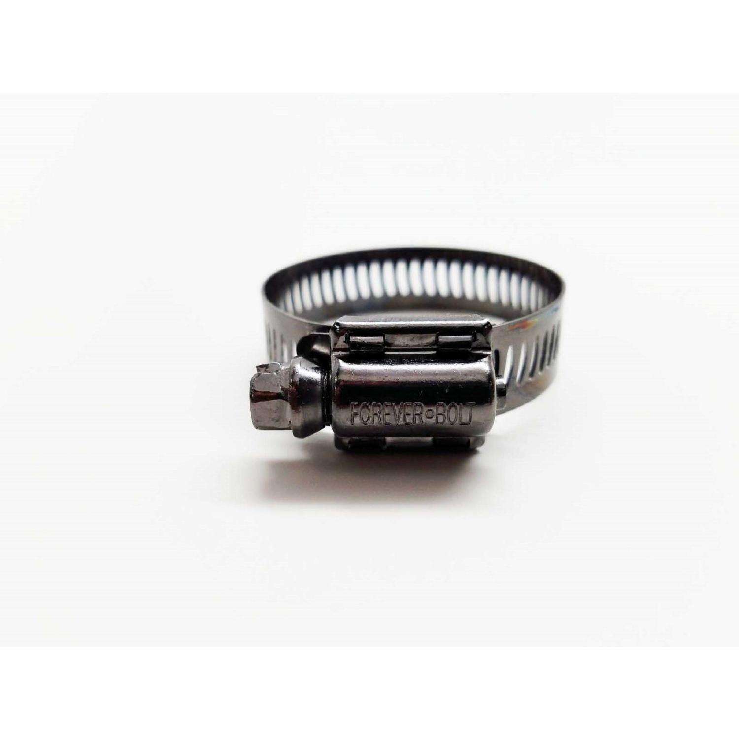 FOREVERBOLT 11/16 in to 1-1/4 in. SAE 12 Black Hose Clamp Stainless Steel Band