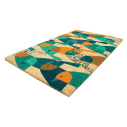 Entryways 17 in. W X 28 in. L Multicolored Finches Coir Door Mat