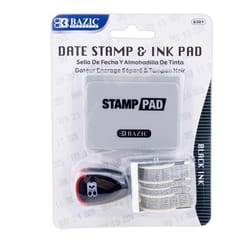 Bazic Products Date Stamp and Ink Pad Steel/Plastic 1 pk