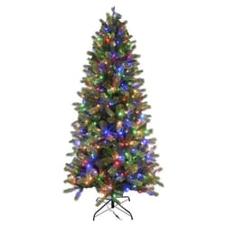 Holiday Bright Lights 1-2 Tree 7 ft. Full LED 450 ct Cayce Pine Color Changing Christmas Tree