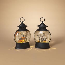 Gerson 11 in. Halloween Spinning Lighted Water Globe Lantern Halloween Decor