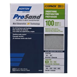 Norton ProSand 11 in. L X 9 in. W 100 Grit Aluminum Oxide Sandpaper 20 pk
