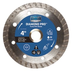 Century Drill & Tool 4 in. D Diamond Turbo Diamond Saw Blade