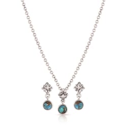 Montana Silversmiths Women's Head Over Heels Round Silver/Turquoise Jewelry Sets Brass Water Resista