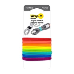 Wrap-It Storage Silicone Bands 2.75 in. L Assorted Silicone Cable Band