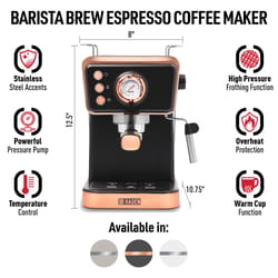 Haden Barista Brew 1.5 L Black/Copper Cappuccino/Espresso Maker