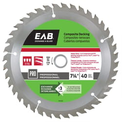 Exchange-A-Blade 7-1/4 in. D X 5/8 in. Composite Decking Carbide Framing Saw Blade 40 teeth 1 pk