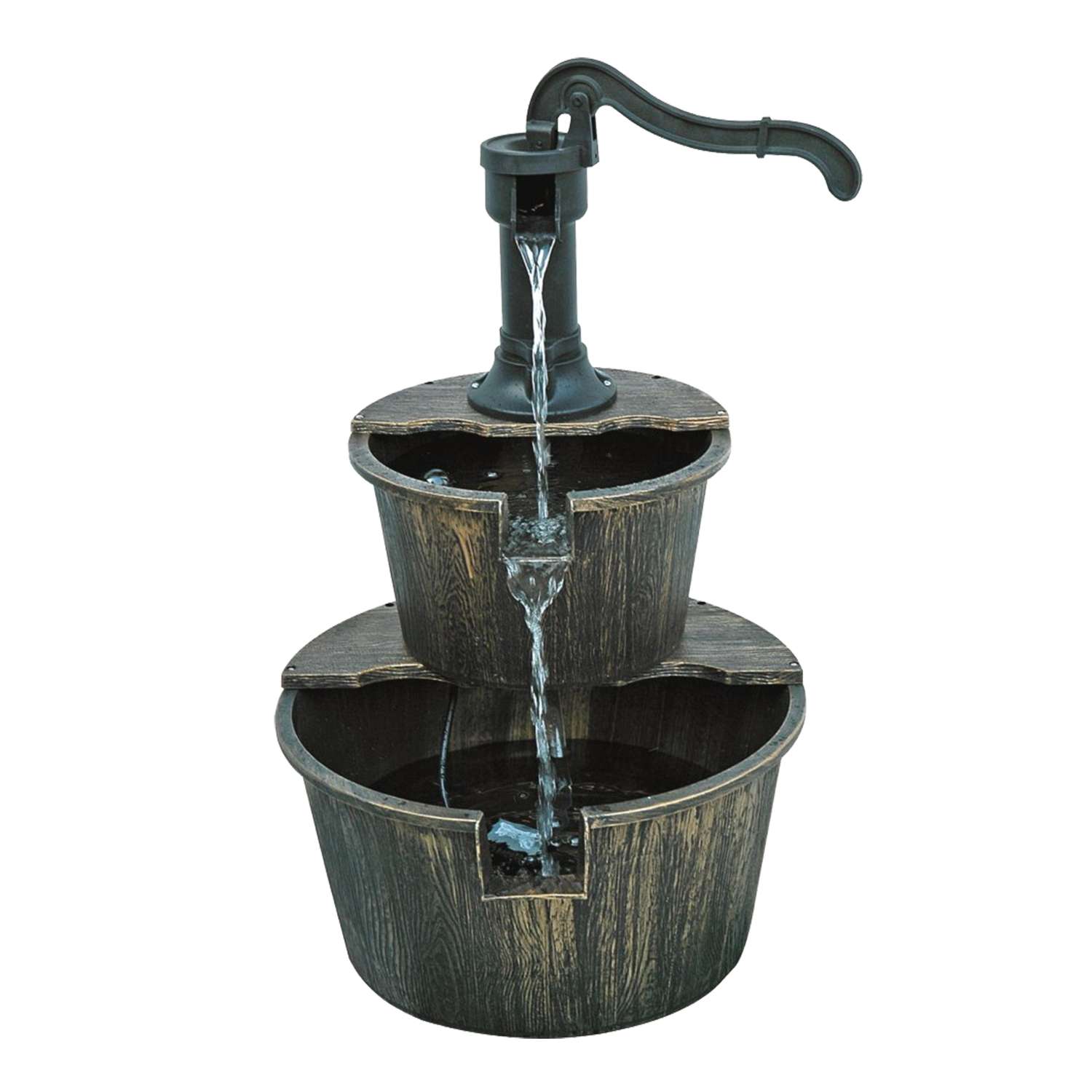Alpine Plastic Bronze 27 in. H Pump & Barrel Fountain Ace Hardware