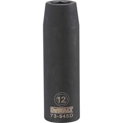 DeWalt 12 mm X 1/2 in. drive Metric 6 Point Deep Impact Socket 1 pc