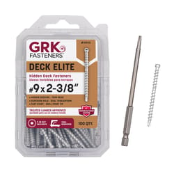 GRK Deck Elite No. 9 in. X 2-3/8 in. L Silver Star Trim Head Deck Screws 100 pk