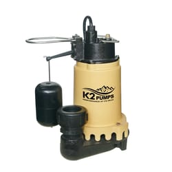 K2 Pumps 1/3 HP 4000 gph Cast Iron Vertical Float Switch AC Submersible Sump Pump