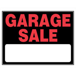 HILLMAN English Black Garage Sale Sign 15 in. H X 19 in. W