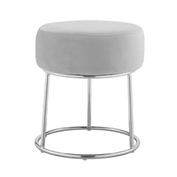 Linon Home Decor Brynlee Gray Fabric Modern Stool Chair 1 pk