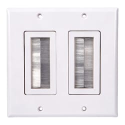 Monster Just Hook It Up White 2 gang Plastic Home Theater Brush Wall Plate 1 pk