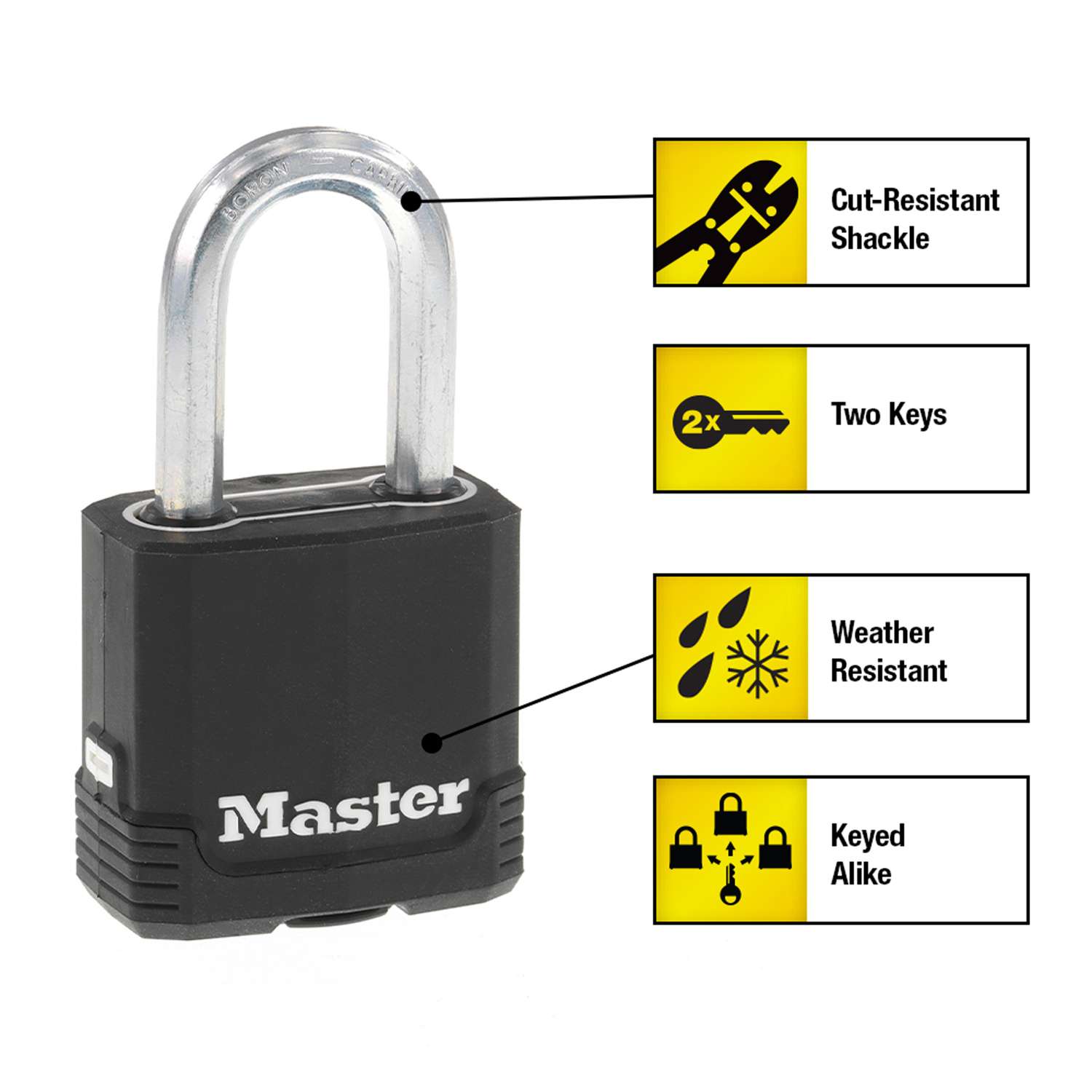 Master Lock Magnum 1-7/8 in. H X 1-3/16 in. W X 1-3/4 in. L Laminated Steel  Ball Bearing Locking Pad - Ace Hardware