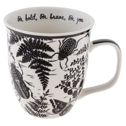 Karma Boho Black/White Ceramic Beetle Mug 3.7 in. D 1 pk